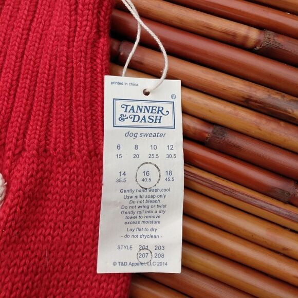 NWT TANNER & DASH "Sock Monkey" Red Dog Sweater Style 207 Size 16 (40.5) - Picture 2 of 7